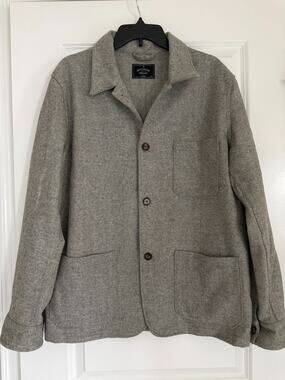 Portuguese Flannel Herringbone Chore Jacket Gray Men’s XL New Without Tags